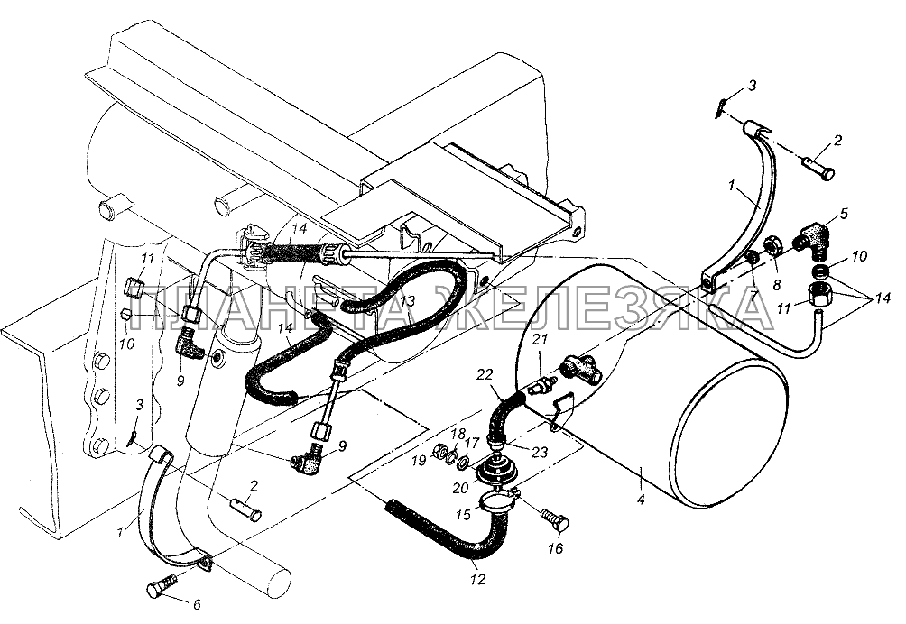 Топливопроводы подогревателя МАЗ-64226